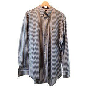 Ralph Lauren Yarmouth Oxford Long Sleeve Button Shirt Mens 16 34/35 Pin Stripe